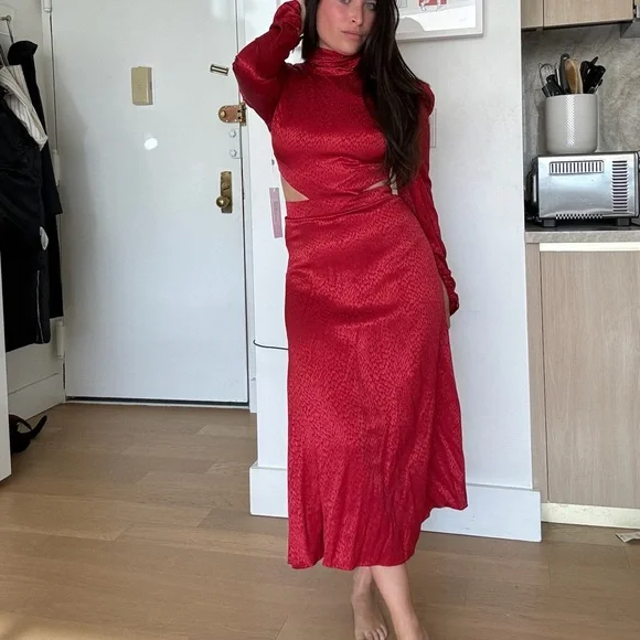 NWT Ronny Kobo exclusive Carla dress in burgundy - Picture 2 of 9